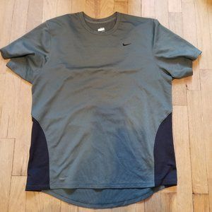 Nike Fit Dry Men's Olive Green and Black Short Sleeve Athleti Gym Workout Shirt